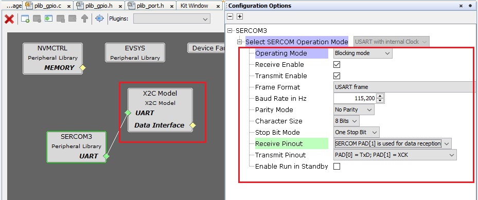 Configure UART peripheral