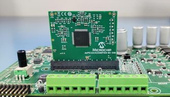 A close-up of a green circuit board Description automatically generated